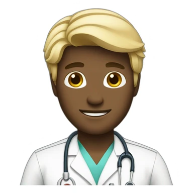 Blond Male nurse in full sticker
