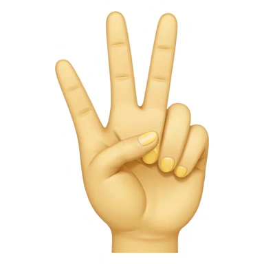 minimalist peace sign hand emoji, yellow, cartoon, two fingers sticker