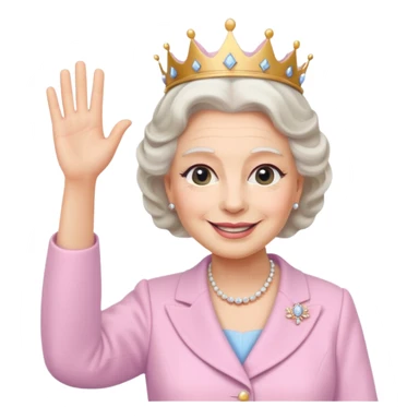 Queen Elizabeth waves in pastel clothes sticker