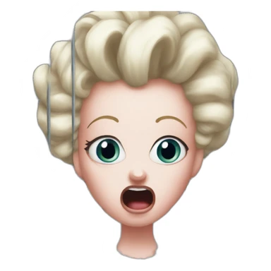 crazy eyes Marie Antoinette scream scary jail sticker