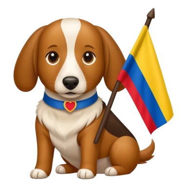 Quiero un perro salchicha con una bandera de Colombia  sticker
