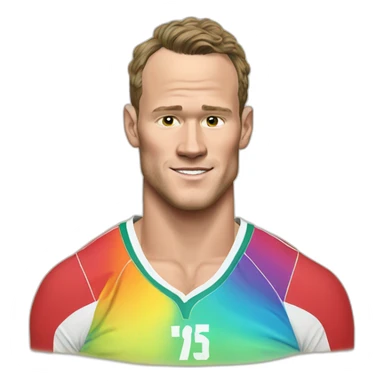 Jonathan Toews as rainbow beach bum sticker