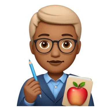 Apple Memoji-style 3D emoji of a playwright with a script in hand, smooth gradients, rounded shapes, no background.
 sticker