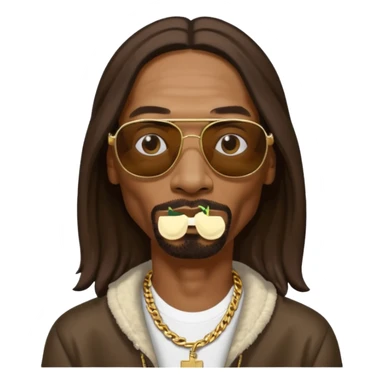 Snoop Dogg with long dark brown hair sticker