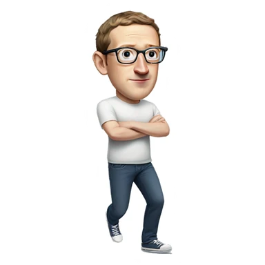 mark zuckerberg in glasses runs full body sticker
