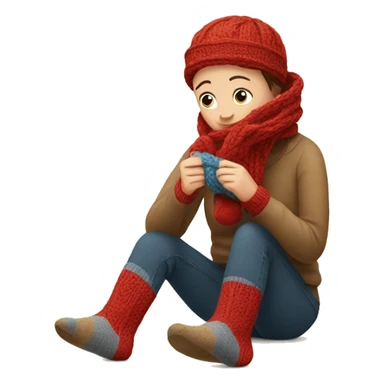 Knitting a pair of socks sticker