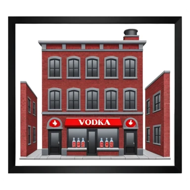 The dark building of the vodka store sticker