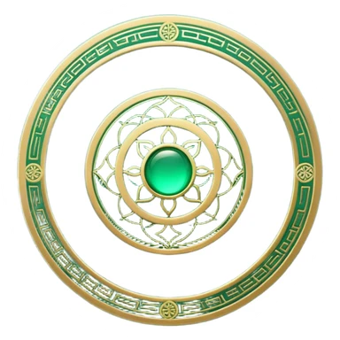 A soft emerald green book cover with golden details, featuring a Zen circle, a ray of light, or a lotus on the cover, radiating presence, tranquility, and spiritual awakening sticker