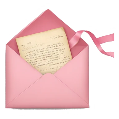 vintage love letters in envelope tied with a baby pink ribbon  sticker