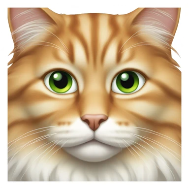 fat, long haired cat with orange and white furs, green eyes sticker