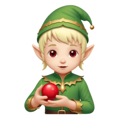 Baby elf holding glowing berry sticker