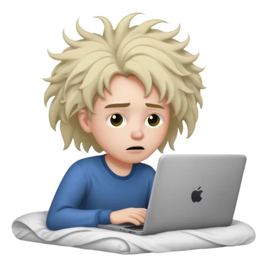 laptop working struggeling in bed sticker