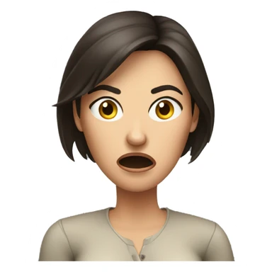 Brunette angry Woman talking on cell phone sticker