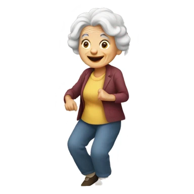 Old woman going up stairs sticker
