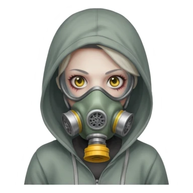 Zombie in gas masks woman hoodie sticker