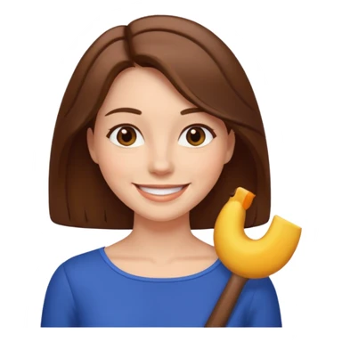 lady with a shoulder-length brown hair sticker