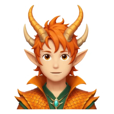 Anime Dragon Human Orange He/Him sticker