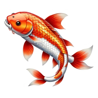 red white long Koi fish sticker