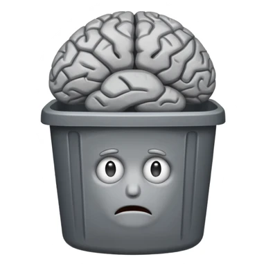 brain in trash sticker