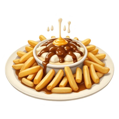 poutine in a white plate sticker