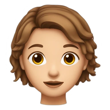 Girl with brown hair and face framing  strands sticker