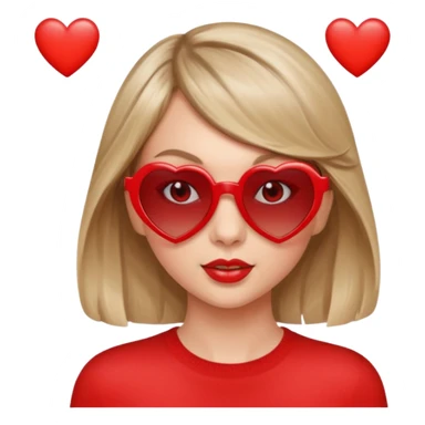 Taylor Swift with red heart shaped sunglasses sticker