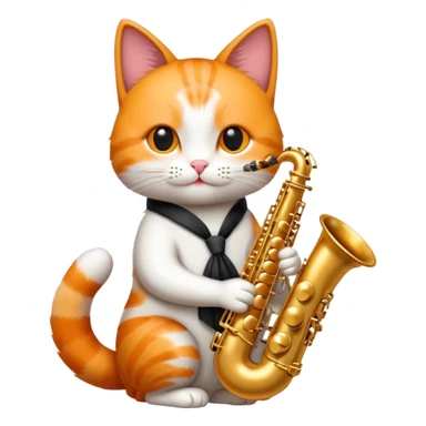 cat playing saxophone jazz sticker