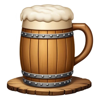 medieval tavern beer wood cup sticker