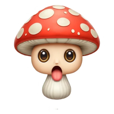 forest character shocked wide eyes mushroom dropped from hands sticker