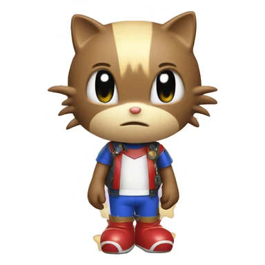 Hello kitty dressed as sonic the hedgehog  sticker