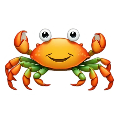 Smiling crab holding the bitcoin  sticker