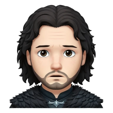 Jon Snow Sad from Games of throne character face only younger sticker