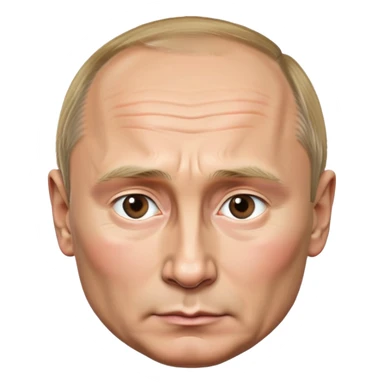 Vladimir Putin, photorealistic, emoji style, round face, high detail, serious expression sticker