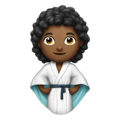 Superhero wearing bathrobe as a cape sticker