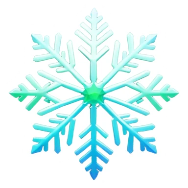 Gradient iridescent green blue indigo snowflake  sticker