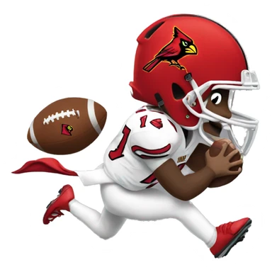 Louisville Cardinal spiking football sticker