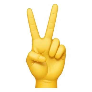 Right yellow hand
Peace sign but with thumb extended out  sticker