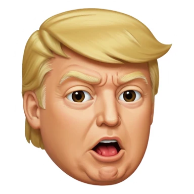 Donald Trump in profile with his mouth open sticker