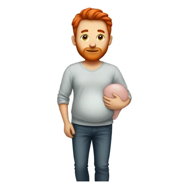 A man with red hair that is pregnant  sticker