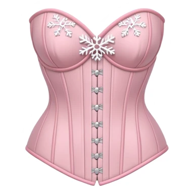 Pastel pink corset with snowflake design sticker