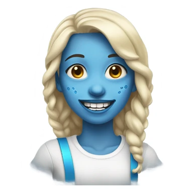 Blue girl with braces sticker