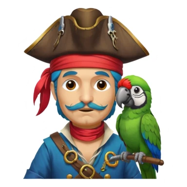 Pirates and parrot sticker