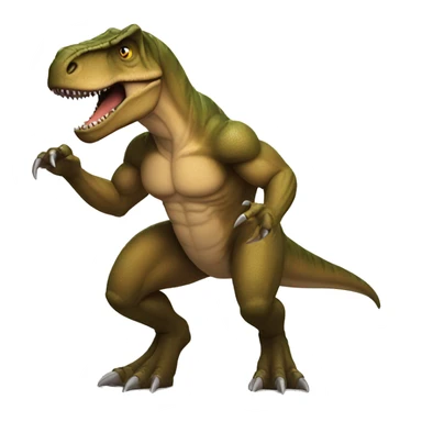 t-rex with muscles man arms sticker
