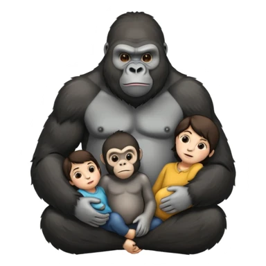 gorilla with family  sticker