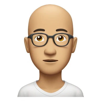  a bald Asian man deep in thought sticker