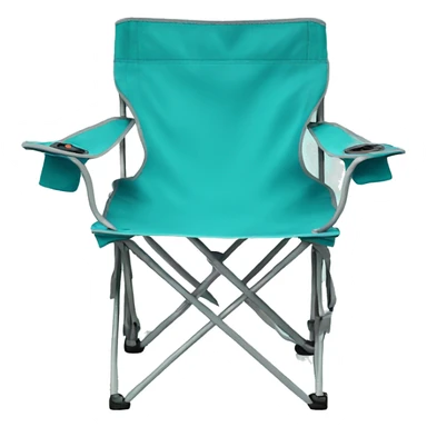 Realistic turquoise camping folding chair isolated.  sticker
