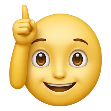 A normal smiling yellow emoji like the basic iPhone one's pointing to its head like it has a great idea sticker