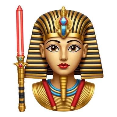 King tut with red lightsabers  sticker