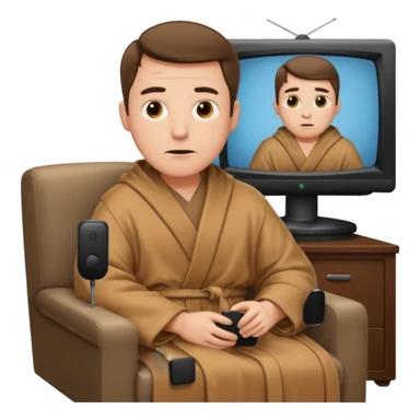 bored man watching television sticker