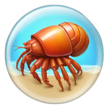 Hermit-crab stuck in plastic  sticker